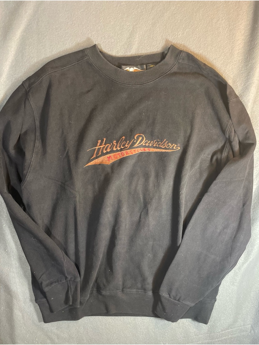 Vintage Harley Davidson Embroidered Script Logo Crewneck Sweatshirt Mens L